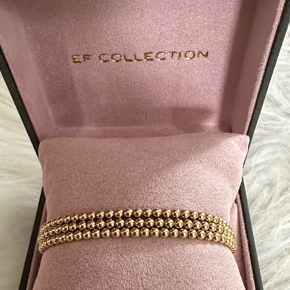EF Collection Chic Gold Ball Stretch Bracelet -set of 3- original packaging inc - Picture 10 of 12